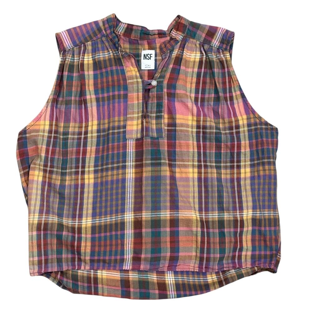 NSF Plaid Pullover Sleeveless Top